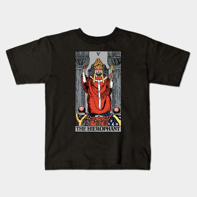 Hierophant Tarot Card Rider Waite Kids T-Shirt by Sunburst